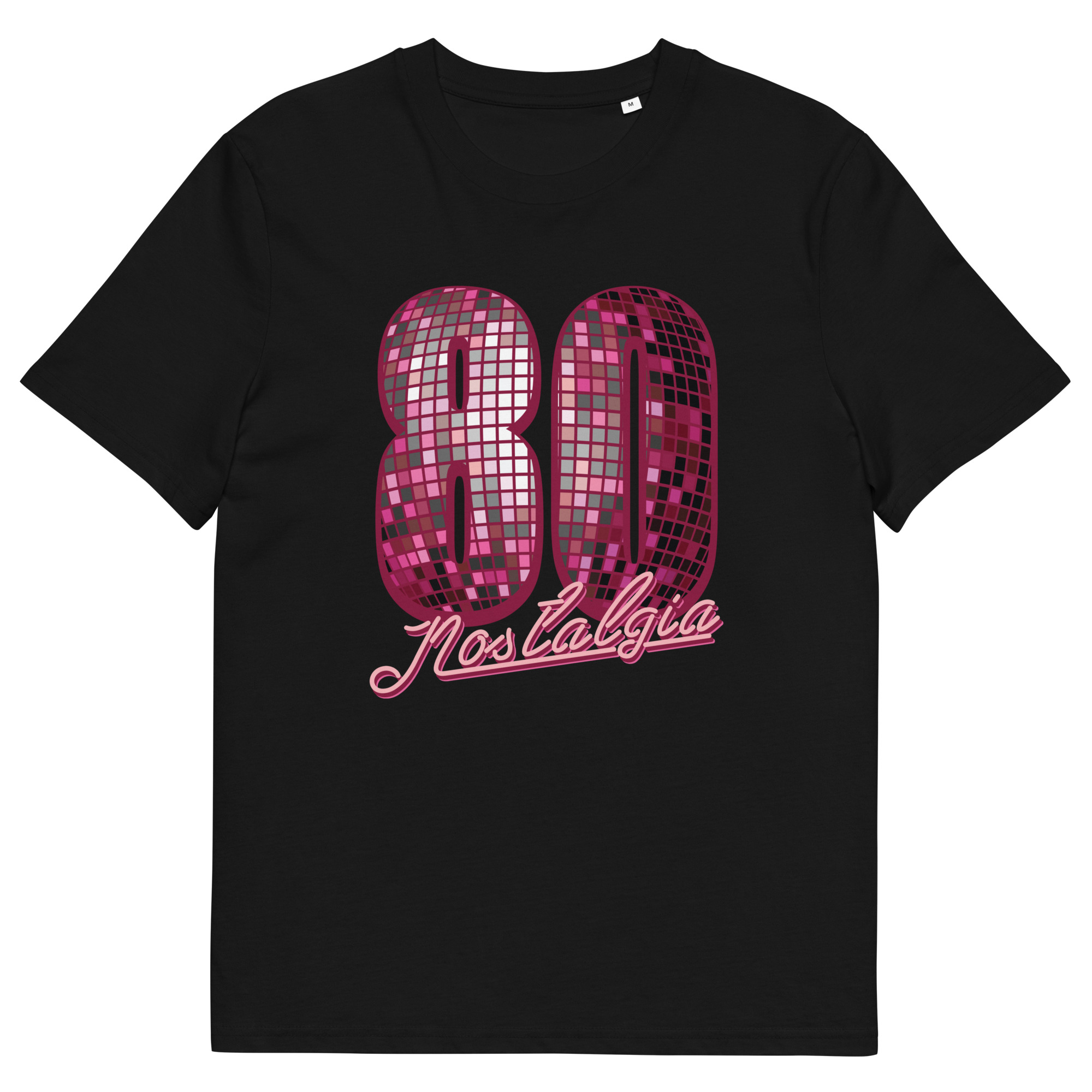 80 NOSTALGIA "Disco Magenta" Maglietta in cotone organico unisex - immagine 2
