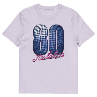 80 NOSTALGIA โDisco Blueโ Maglietta in cotone organico unisex